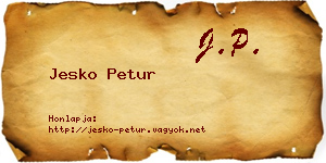 Jesko Petur névjegykártya